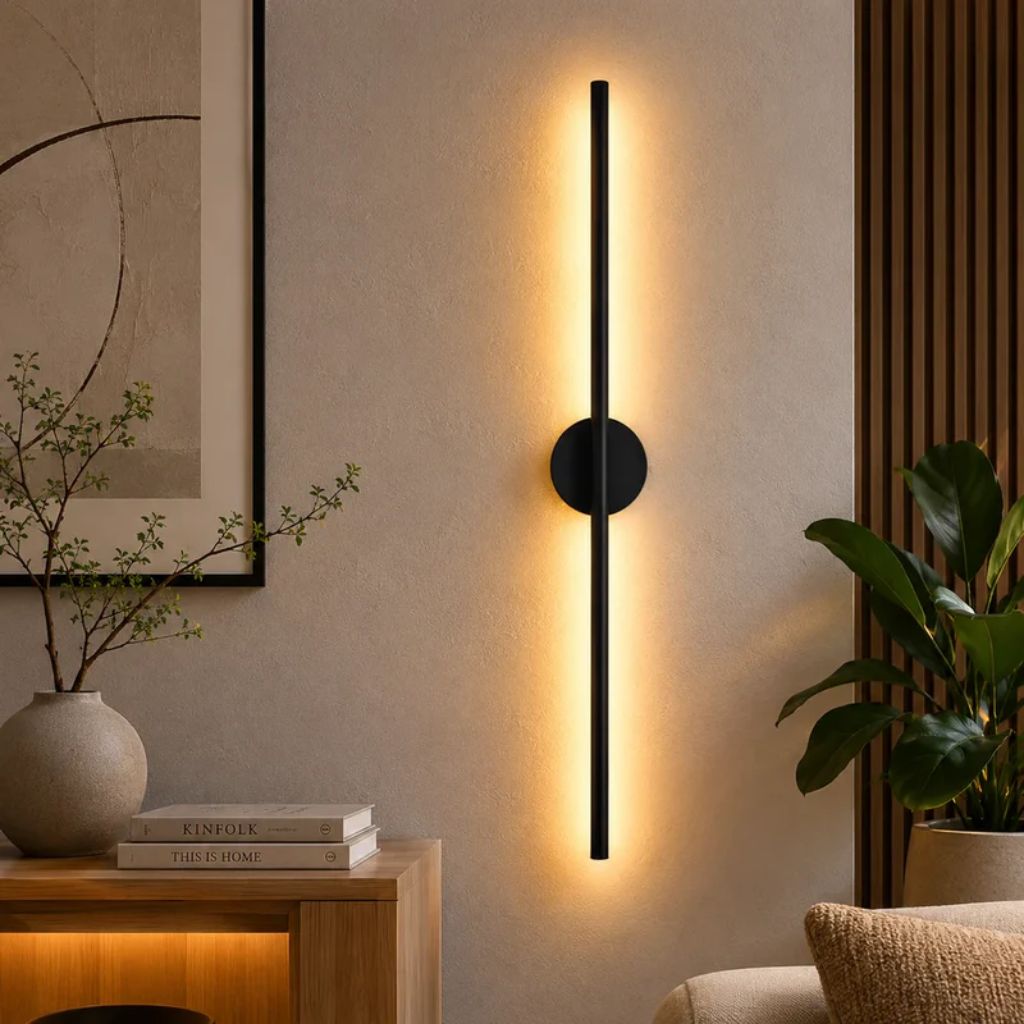 Nordic Black Linear LED Wall Sconce Slim Design - Tegulane Global