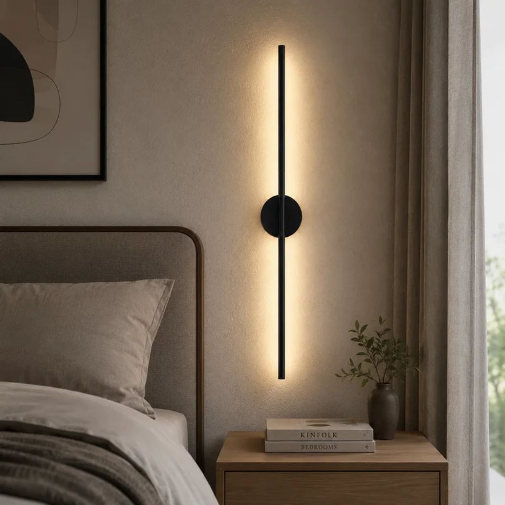 Nordic Black Linear LED Wall Sconce Slim Design - Tegulane Global