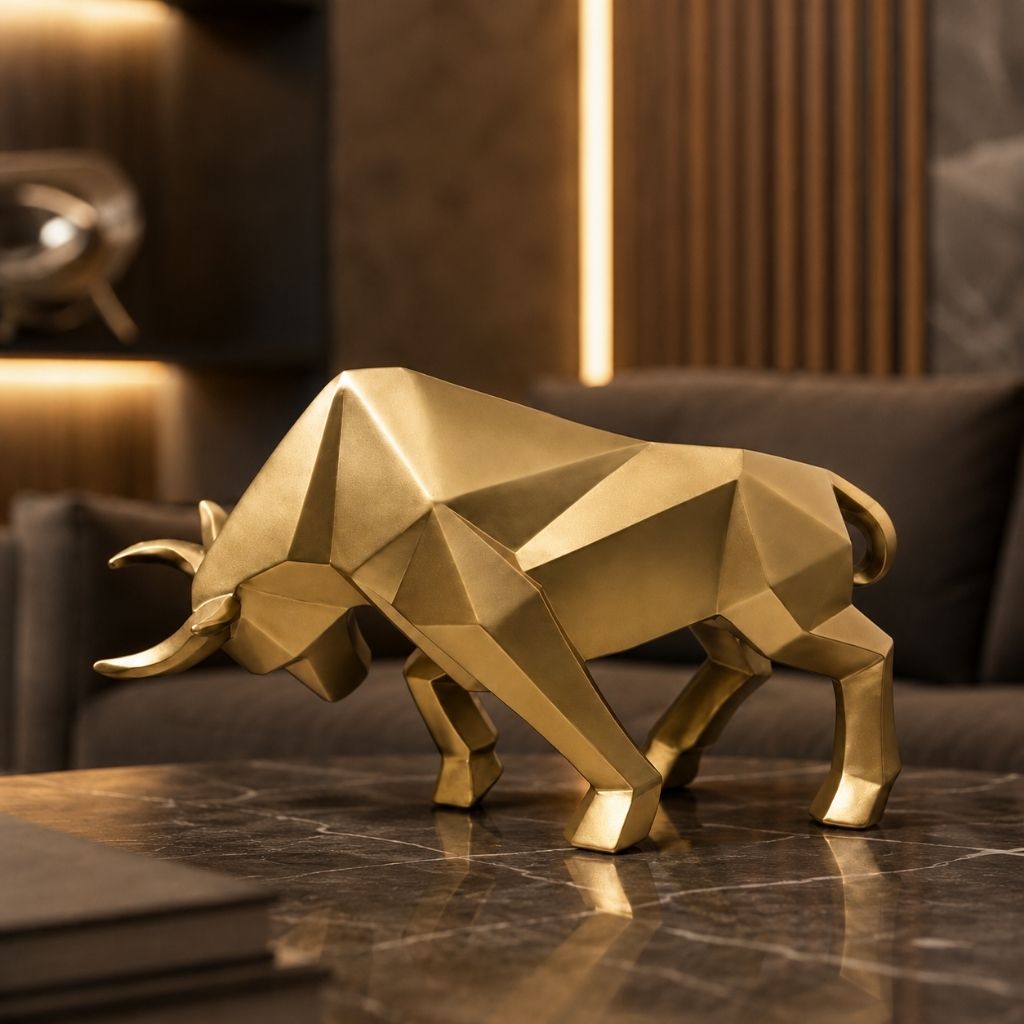 Nordic Bull Resin Sculpture - Tegulane Global