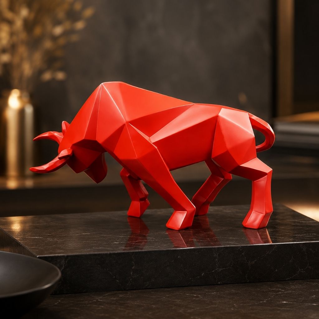 Nordic Bull Resin Sculpture - Tegulane Global