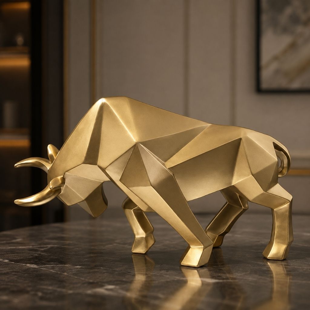 Nordic Bull Resin Sculpture - Tegulane Global