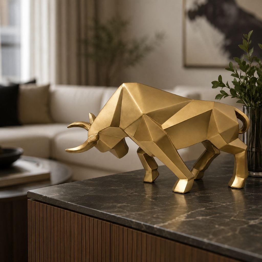 Nordic Bull Resin Sculpture - Tegulane Global