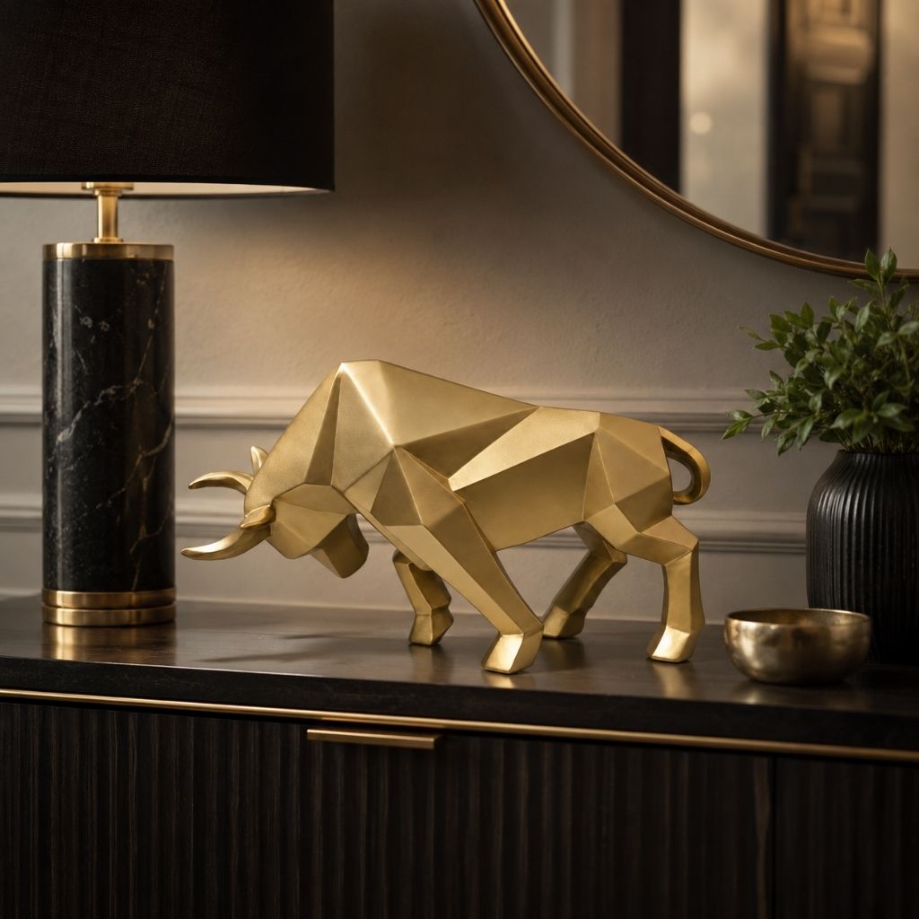 Nordic Bull Resin Sculpture - Tegulane Global