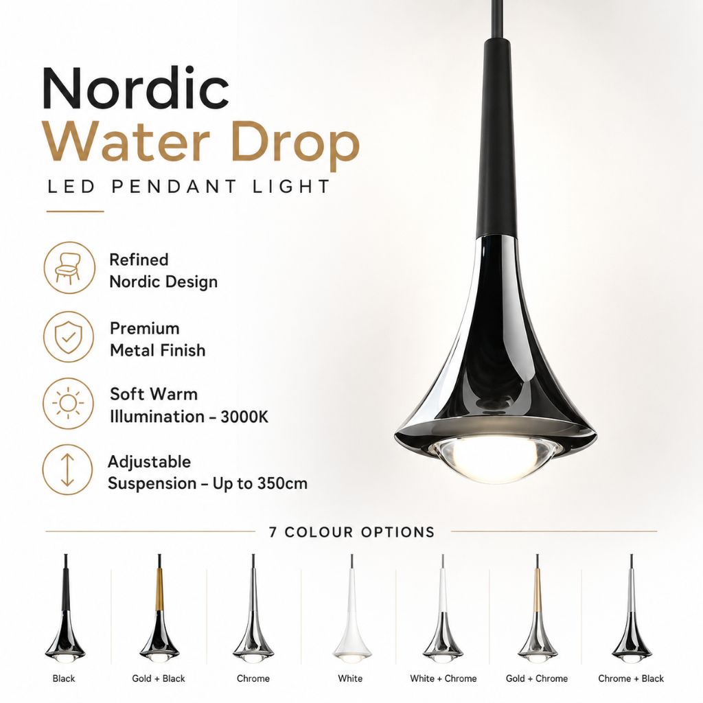 Nordic Water Drop LED Pendant Light - Tegulane Global