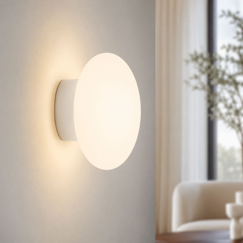 Nordic White Glass Orb Wall Sconce - Tegulane Global
