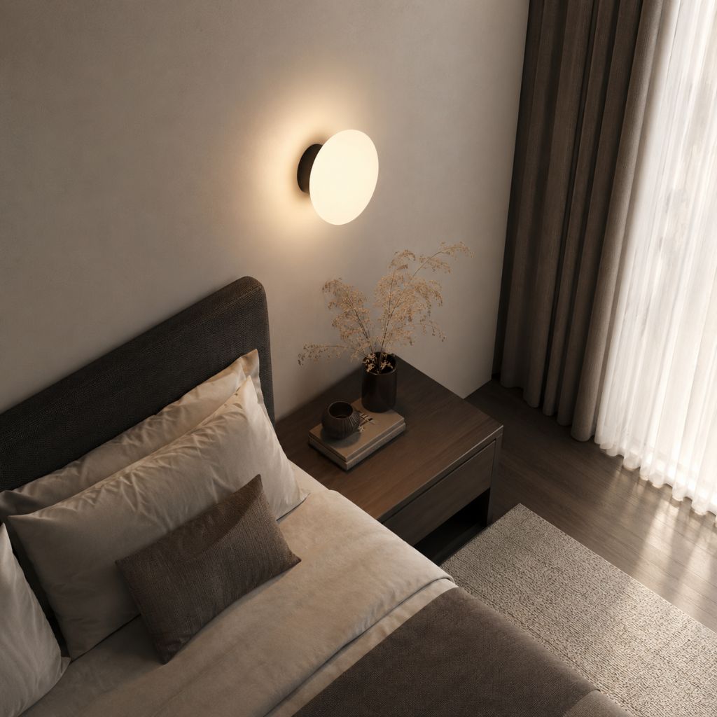 Nordic White Glass Orb Wall Sconce - Tegulane Global