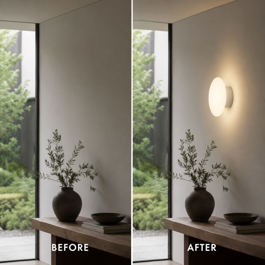 Nordic White Glass Orb Wall Sconce - Tegulane Global