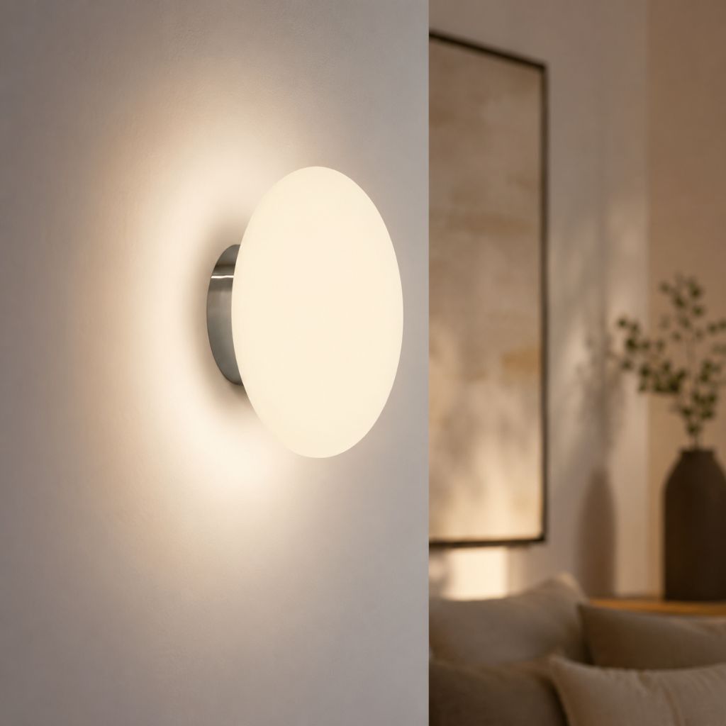 Nordic White Glass Orb Wall Sconce - Tegulane Global