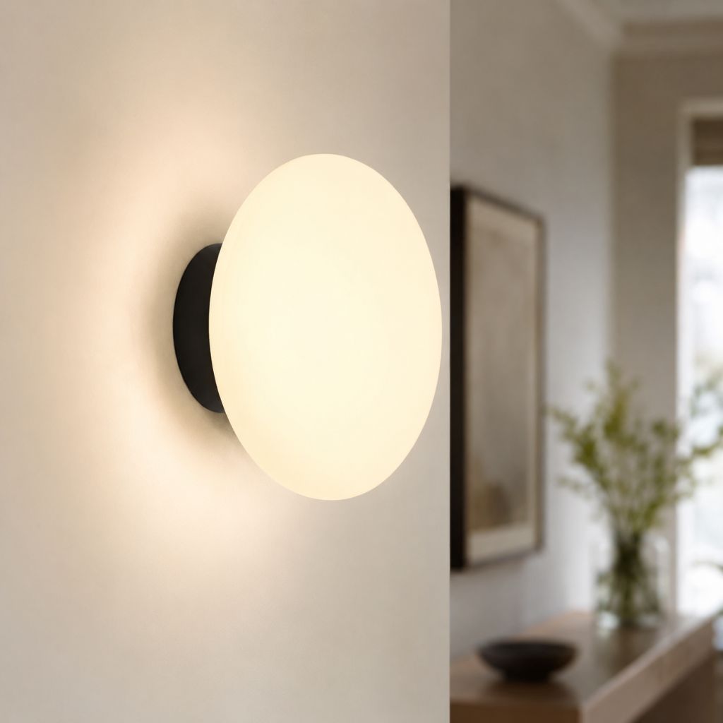Nordic White Glass Orb Wall Sconce - Tegulane Global