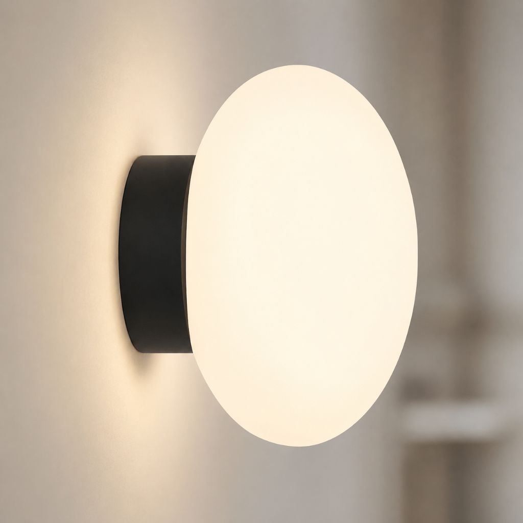 Nordic White Glass Orb Wall Sconce - Tegulane Global