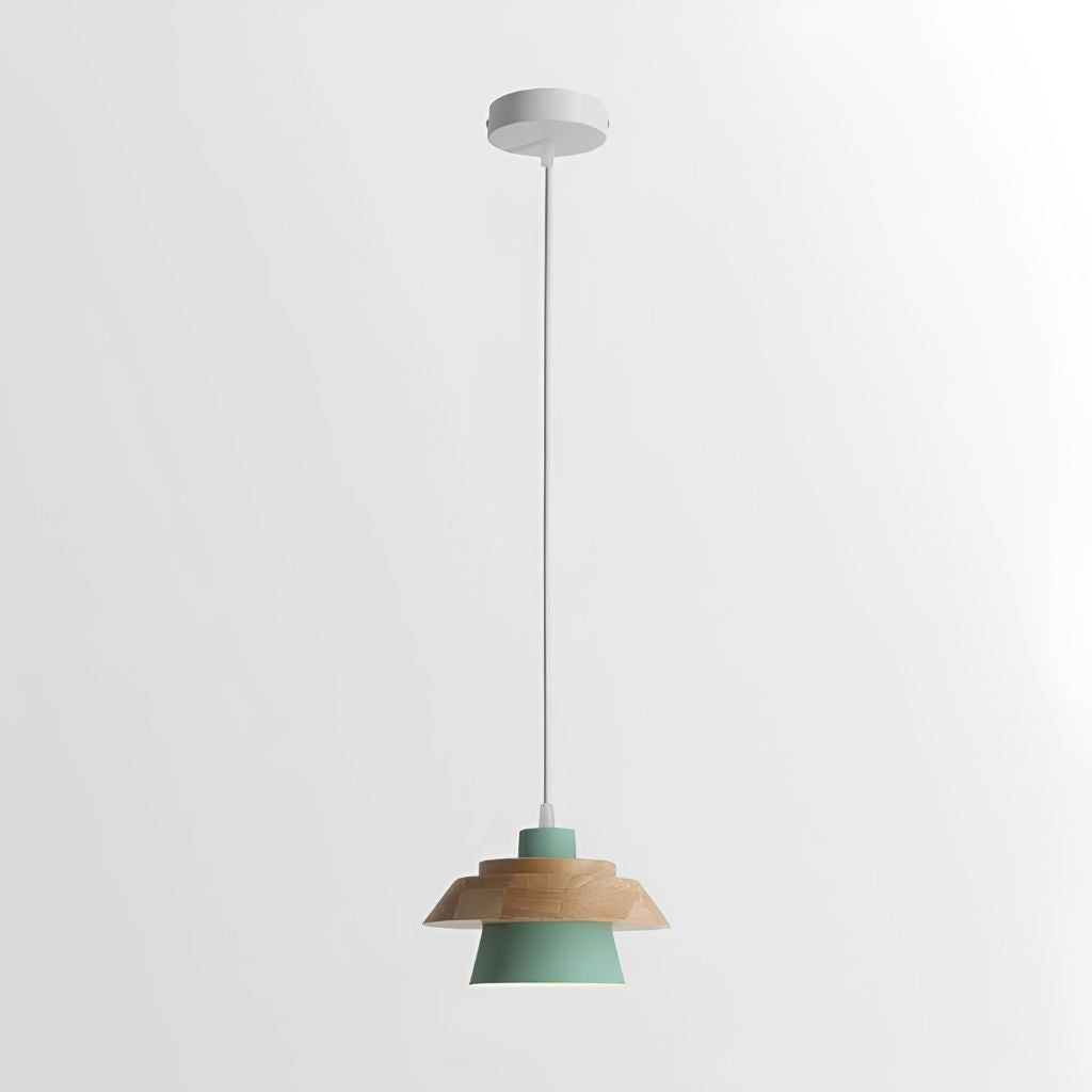 Nordic Iron & Wood Pendant Light with Adjustable Cord - Tegulane Global