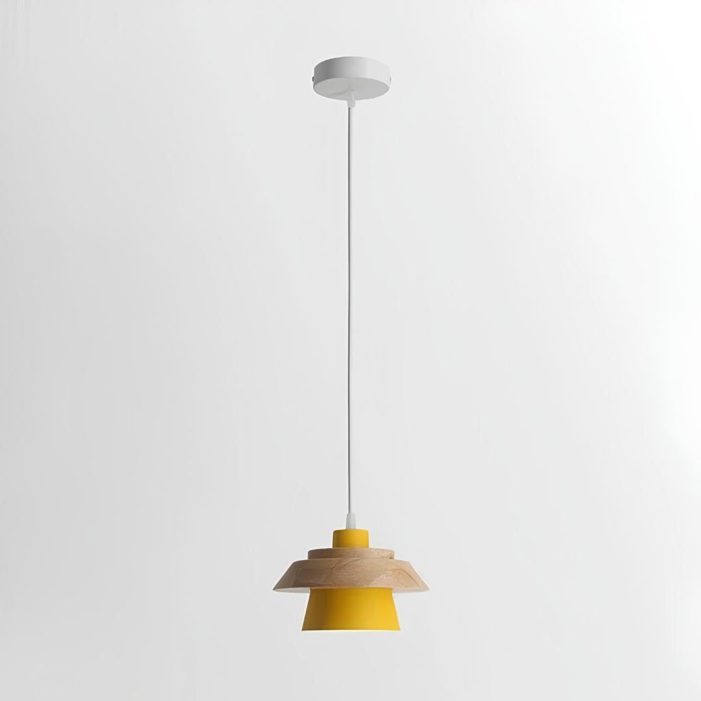 Nordic Iron & Wood Pendant Light with Adjustable Cord - Tegulane Global