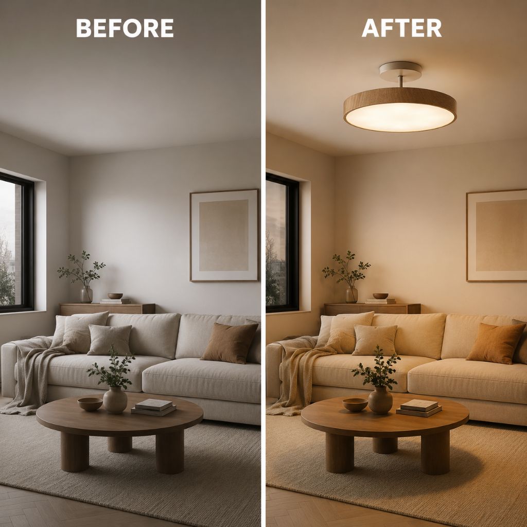OakLume Nordic Semi Flush Mount Ceiling Light - Tegulane Global