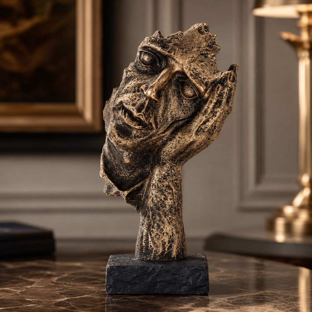 Odin's Faces Nordic-Inspired Resin Sculpture - Tegulane Global