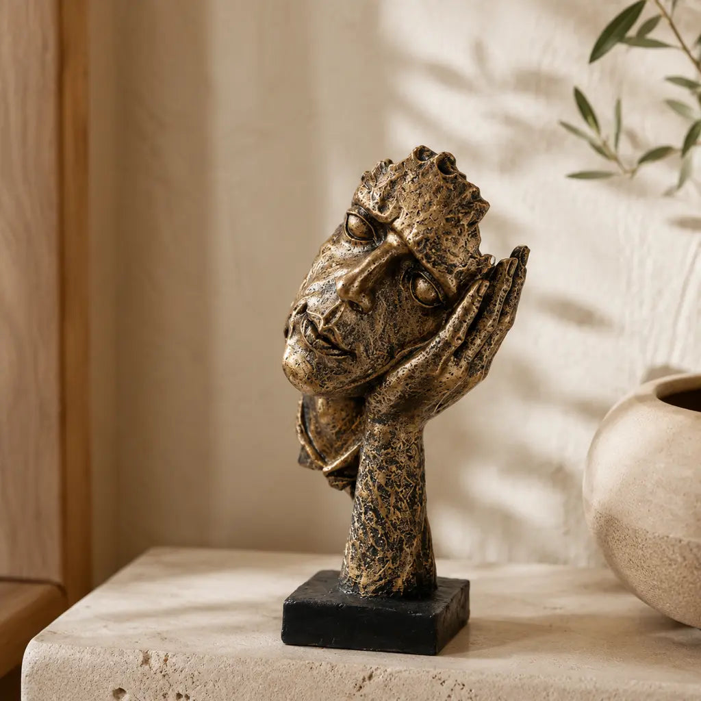 Odin's Faces Nordic-Inspired Resin Sculpture - Tegulane Global