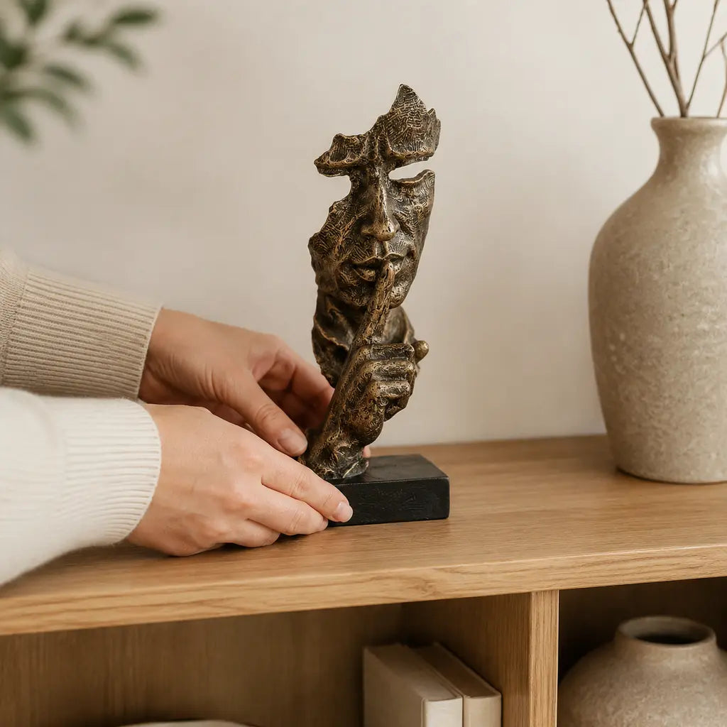 Odin's Faces Nordic-Inspired Resin Sculpture - Tegulane Global