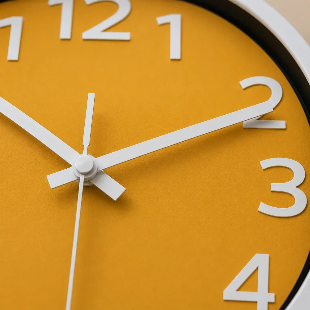 Orange Wall Clock Minimalist Nordic Style - Tegulane Global