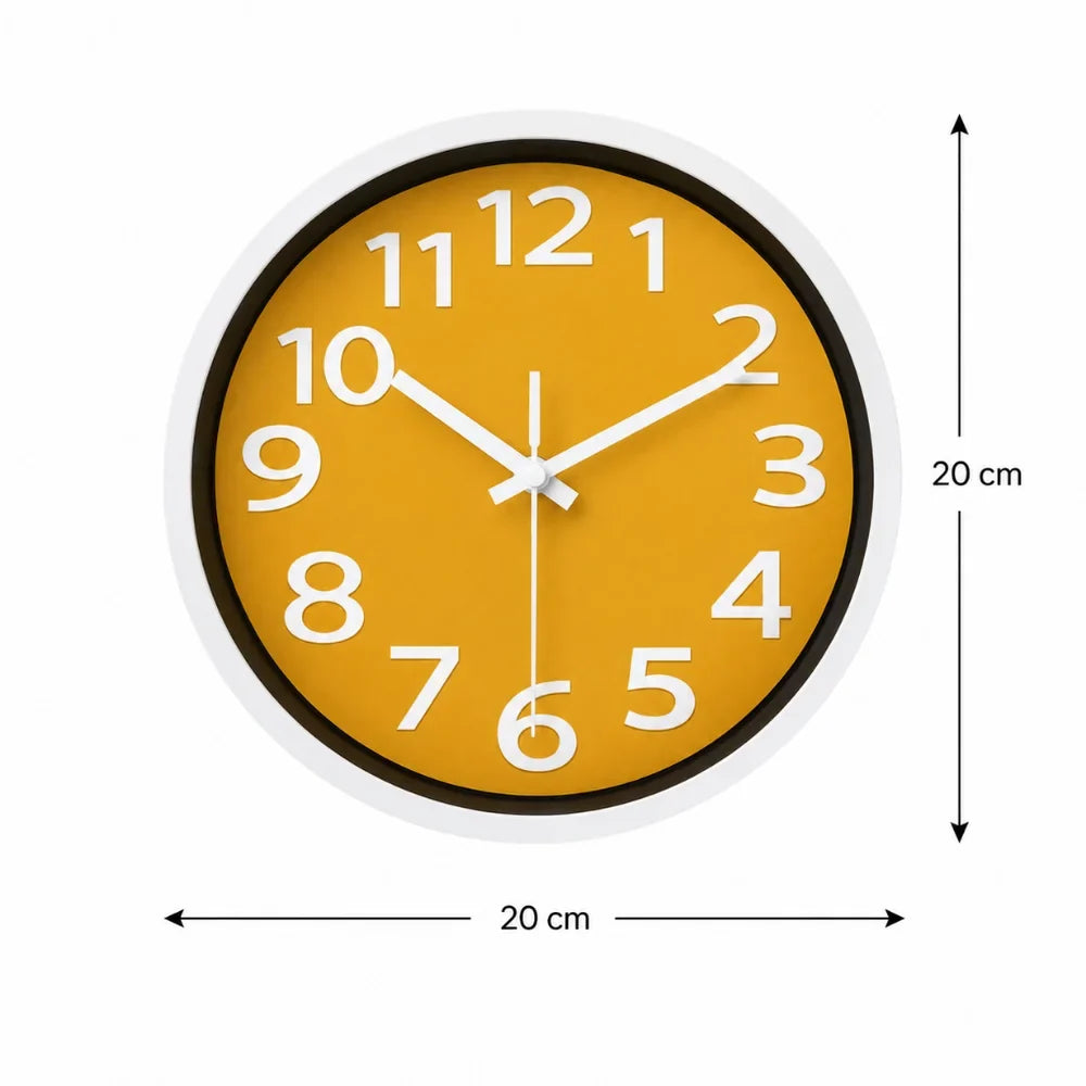 Orange Wall Clock Minimalist Nordic Style - Tegulane Global
