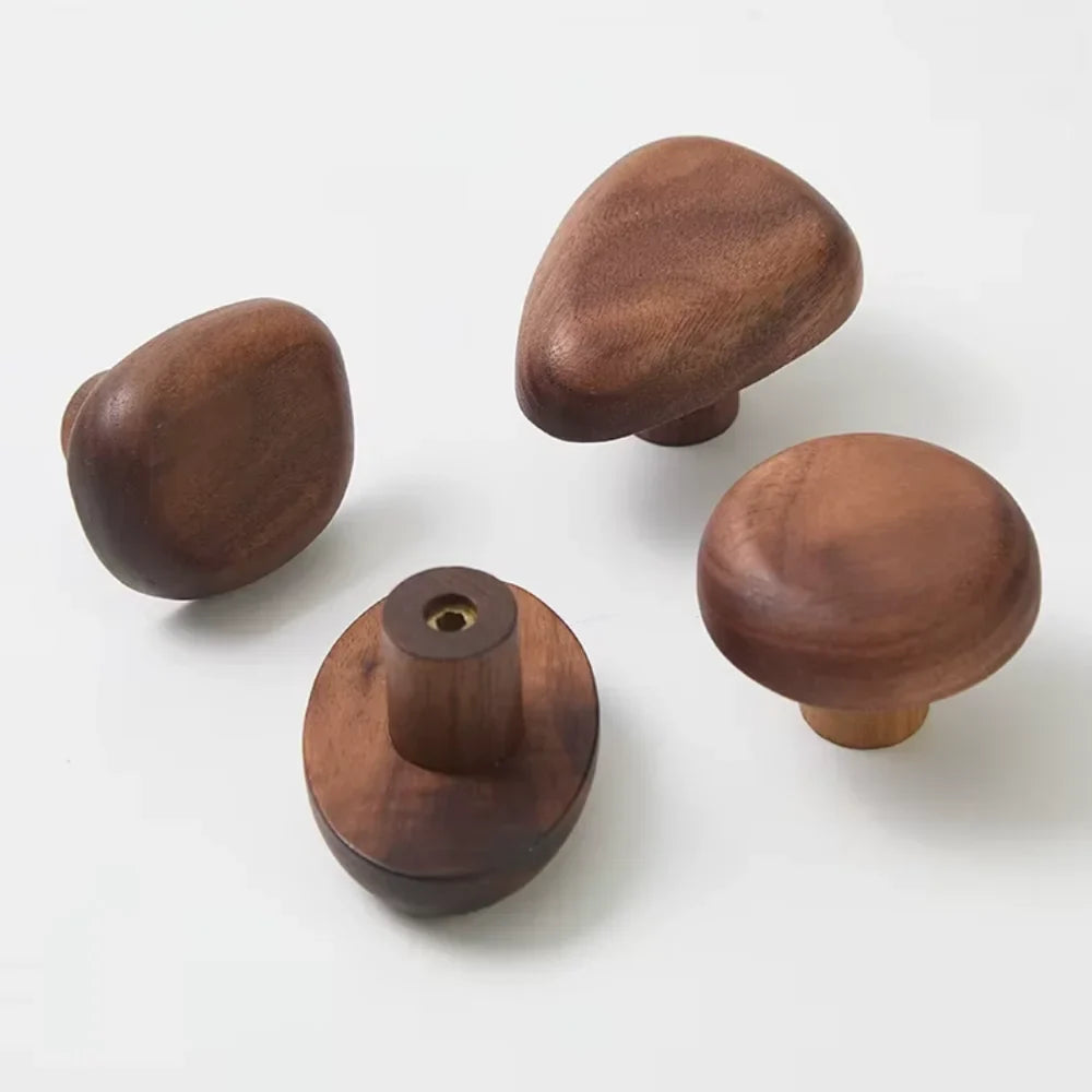 Organic Pebble Solid Wood Wall Hooks – Set of 4 - Tegulane Global