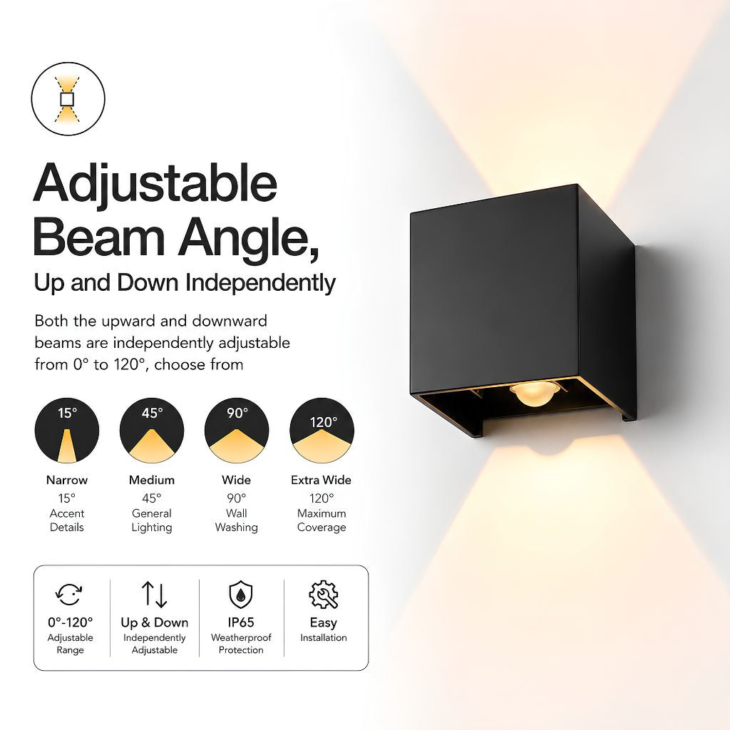 LED Outdoor Wall Light Motion Sensor IP65 Up Down Sconce - Tegulane Global