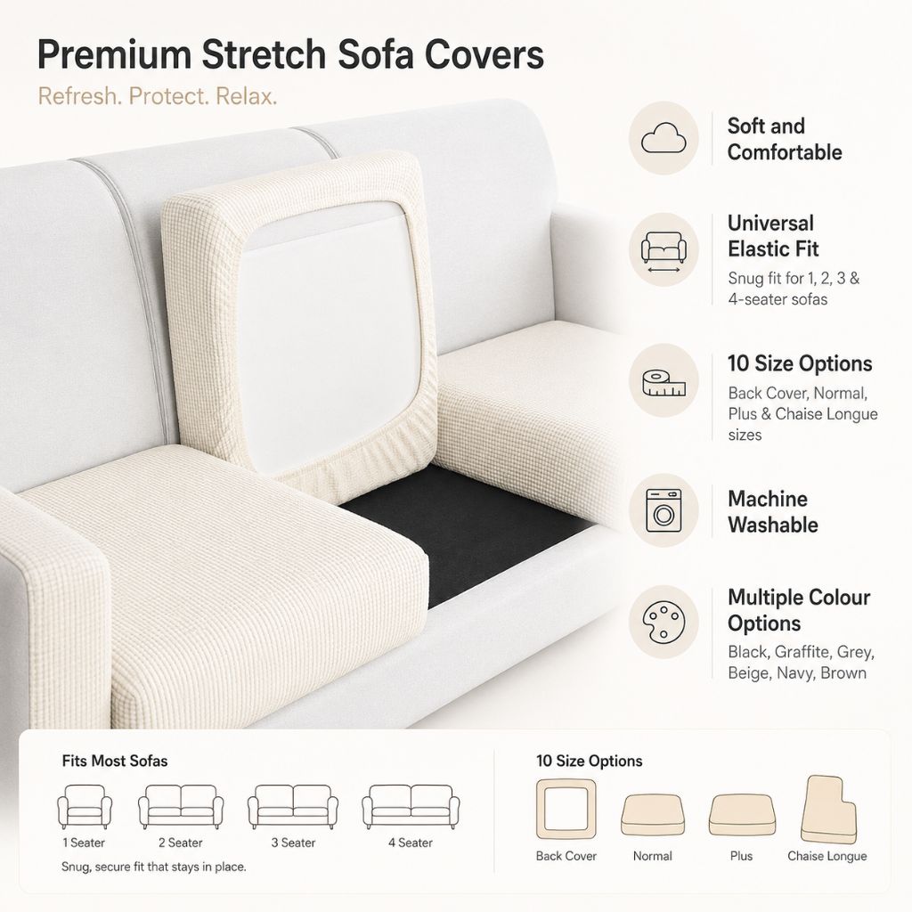 Pet Friendly Stretch Sofa Cover Washable Furniture Protector - Tegulane Global