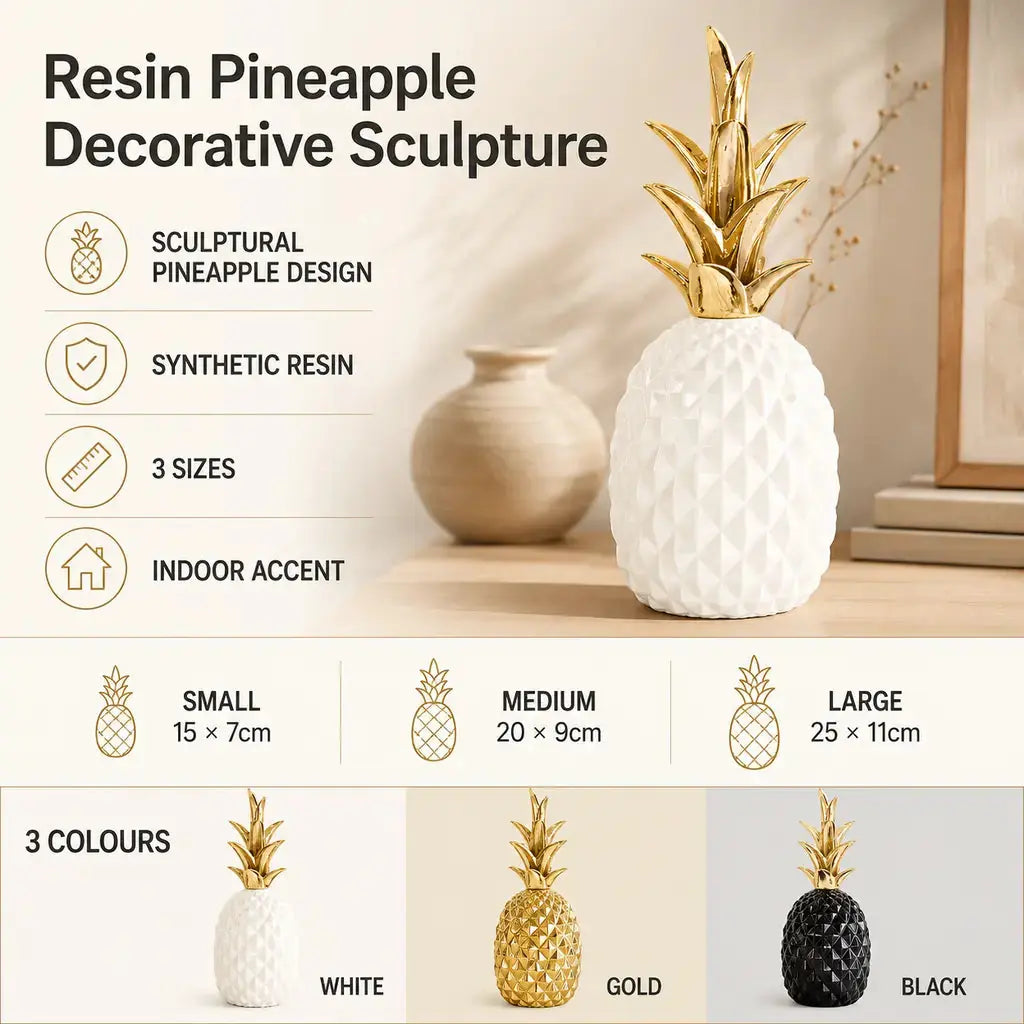 Resin Pineapple Decorative Sculpture - Tegulane Global
