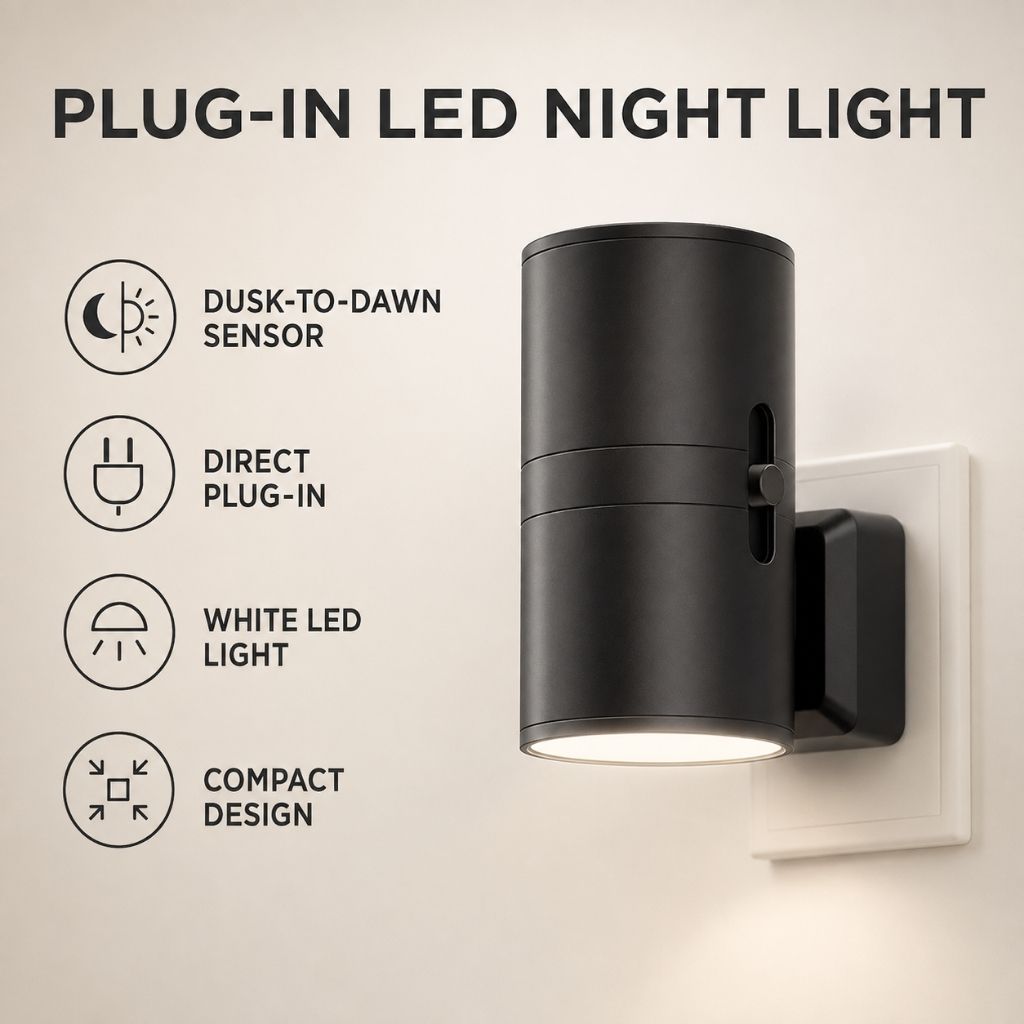 Plug-in LED Night Light with Dusk-to-Dawn Sensor - Tegulane Global
