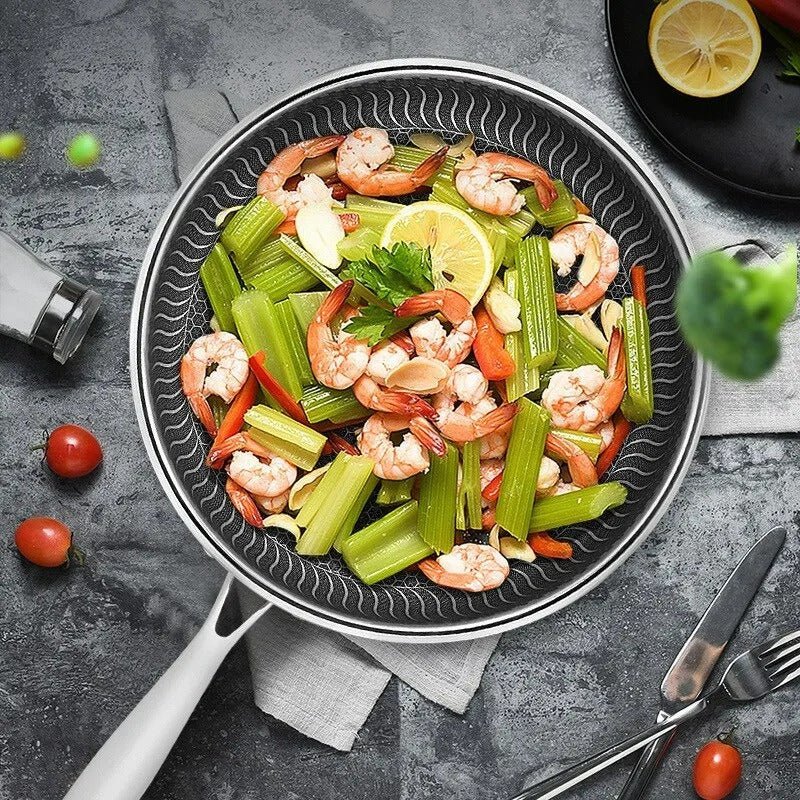 Premium Honeycomb Non-Stick Wok – Stainless Steel Perfect for Stir-Fry - Tegulane Global