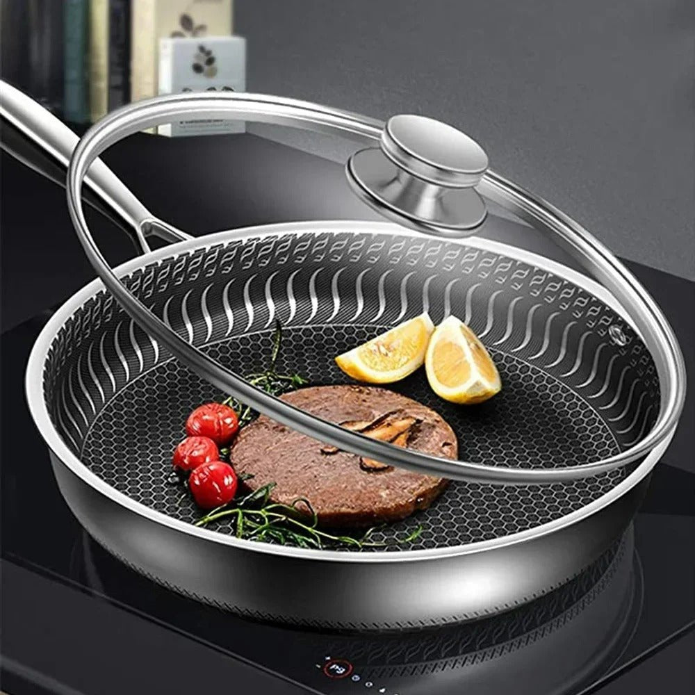 Premium Honeycomb Non-Stick Wok – Stainless Steel Perfect for Stir-Fry - Tegulane Global