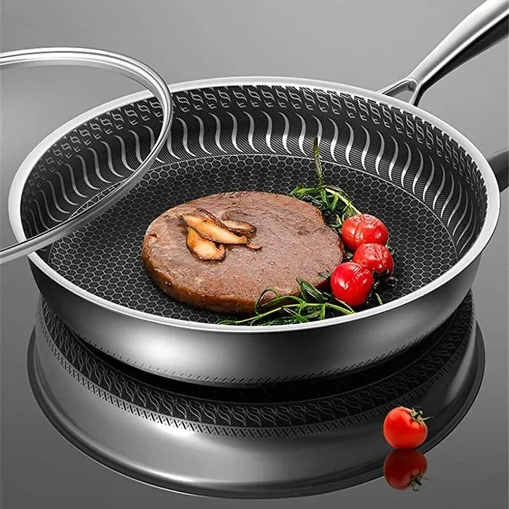 Premium Honeycomb Non-Stick Wok – Stainless Steel Perfect for Stir-Fry - Tegulane Global