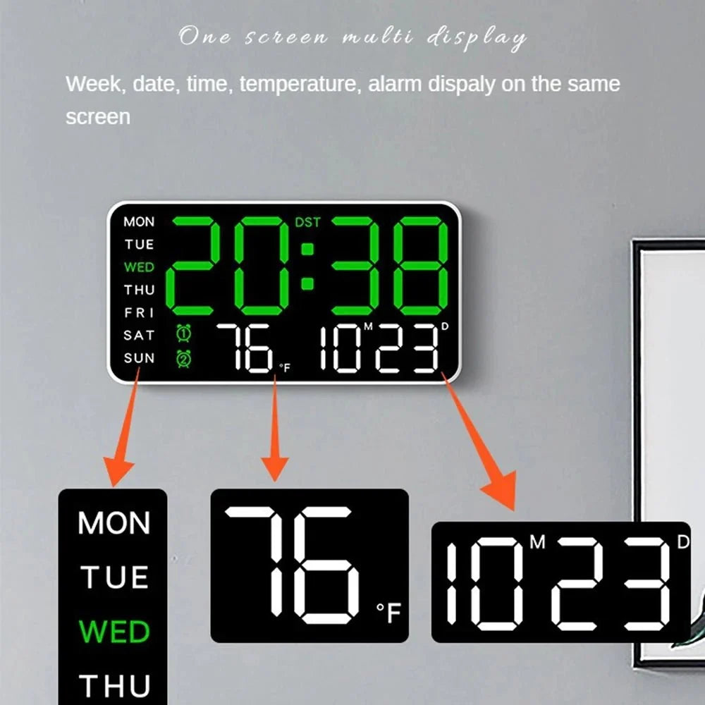 Productivity LED Alarm Clock - Calendar & Voice Activated - Tegulane Global