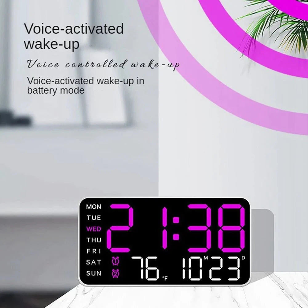 Productivity LED Alarm Clock - Calendar & Voice Activated - Tegulane Global
