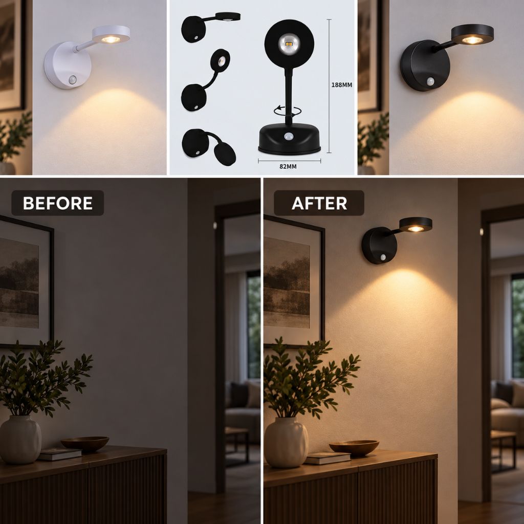 Rechargeable LED Wall Spotlight with Motion Sensor - Tegulane Global