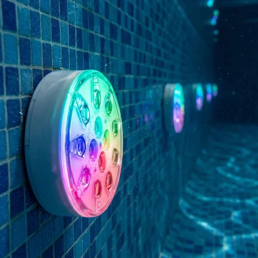 Rechargeable Pool Lights IP68 Waterproof Submersible LED with Remote - Tegulane Global