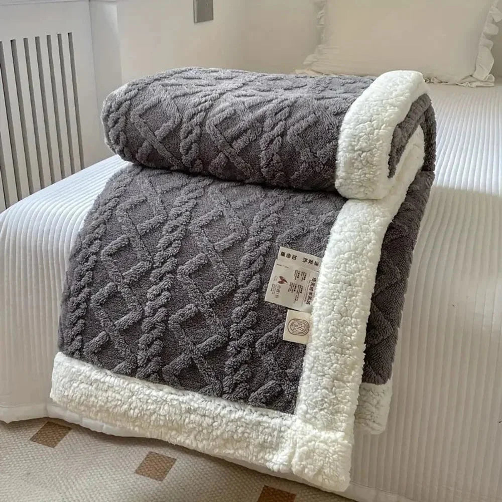 Reversible Sherpa Fleece Blanket – Soft & Warm Throw - Tegulane Global