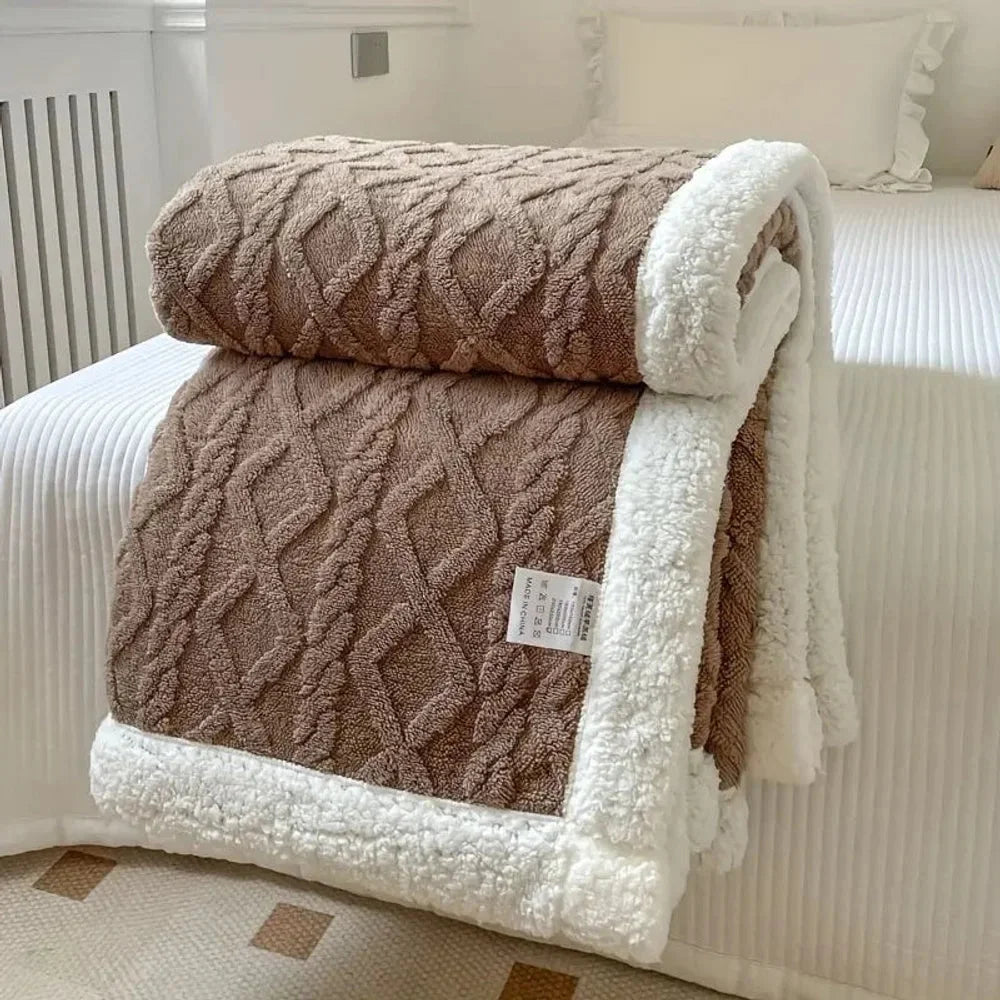 Reversible Sherpa Fleece Blanket – Soft & Warm Throw - Tegulane Global