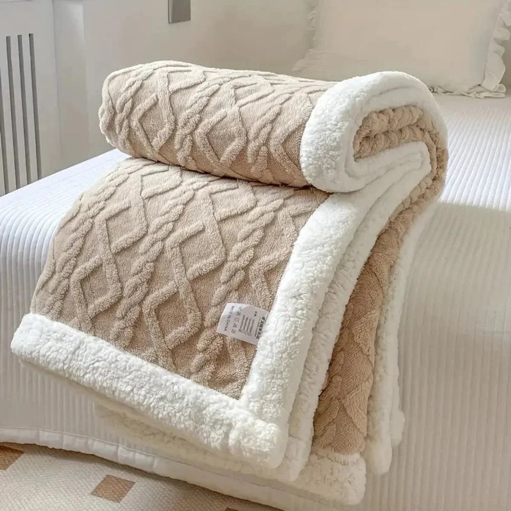 Reversible Sherpa Fleece Blanket – Soft & Warm Throw - Tegulane Global