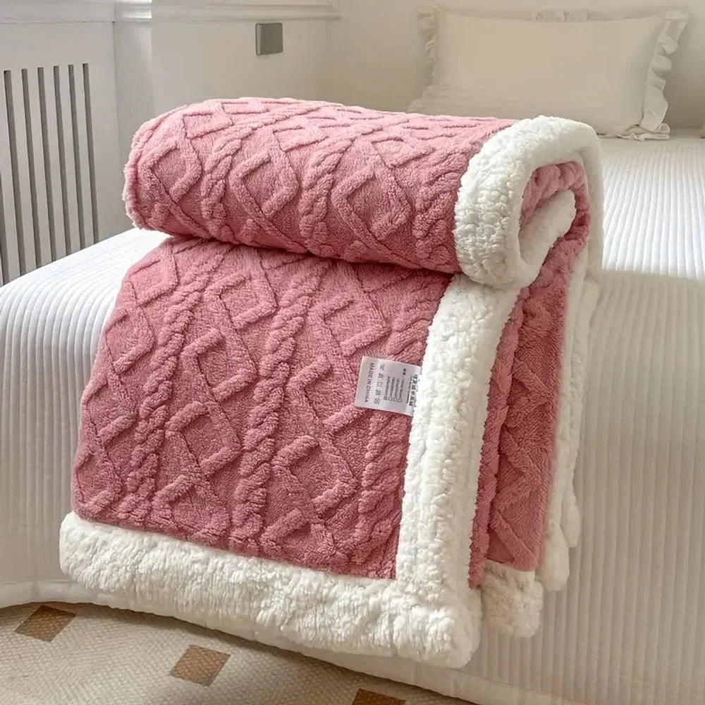 Reversible Sherpa Fleece Blanket – Soft & Warm Throw - Tegulane Global
