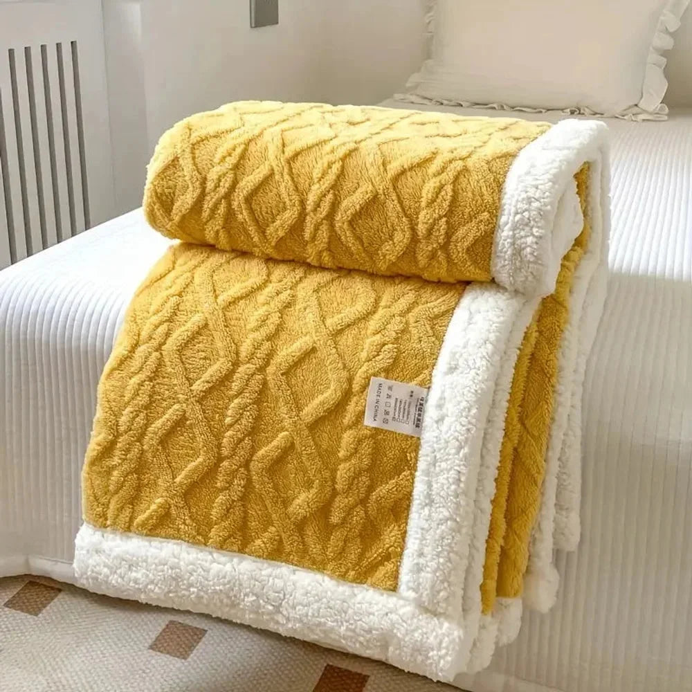 Reversible Sherpa Fleece Blanket – Soft & Warm Throw - Tegulane Global