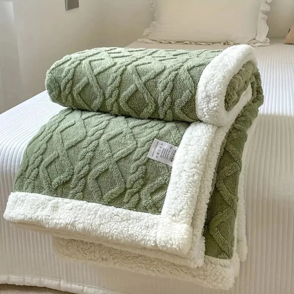 Reversible Sherpa Fleece Blanket – Soft & Warm Throw - Tegulane Global