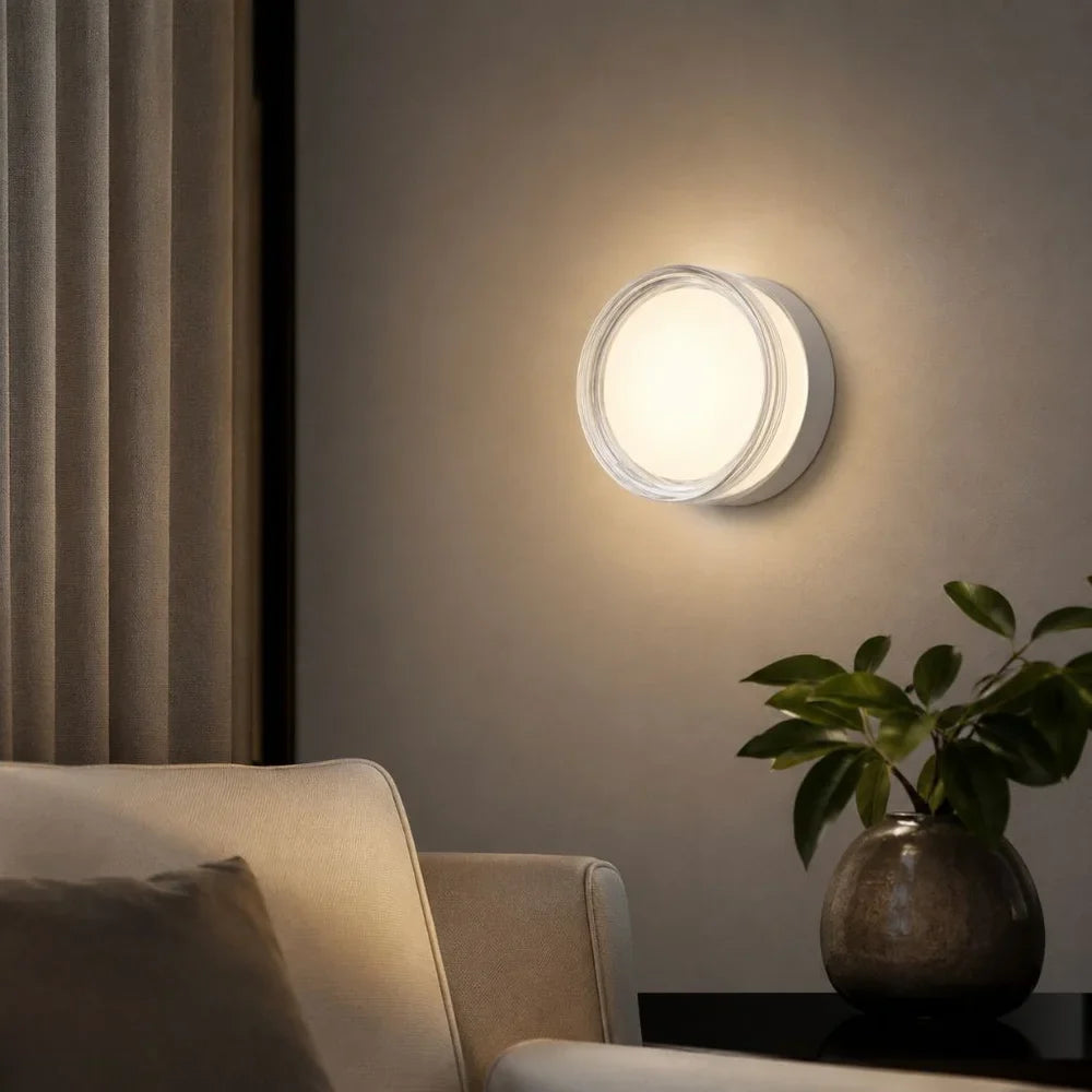 Round LED Wall Sconce IP65 CCT Switch Indoor Outdoor Lamp - Tegulane Global