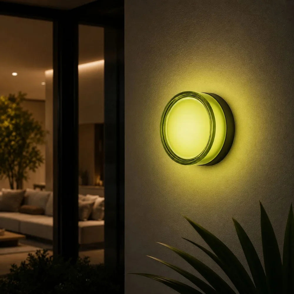 Round LED Wall Sconce IP65 CCT Switch Indoor Outdoor Lamp - Tegulane Global