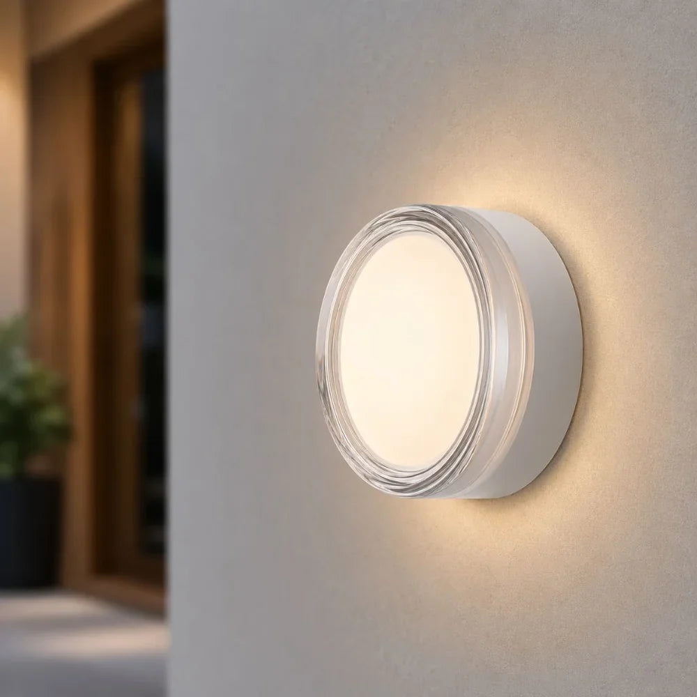 Round LED Wall Sconce IP65 CCT Switch Indoor Outdoor Lamp - Tegulane Global