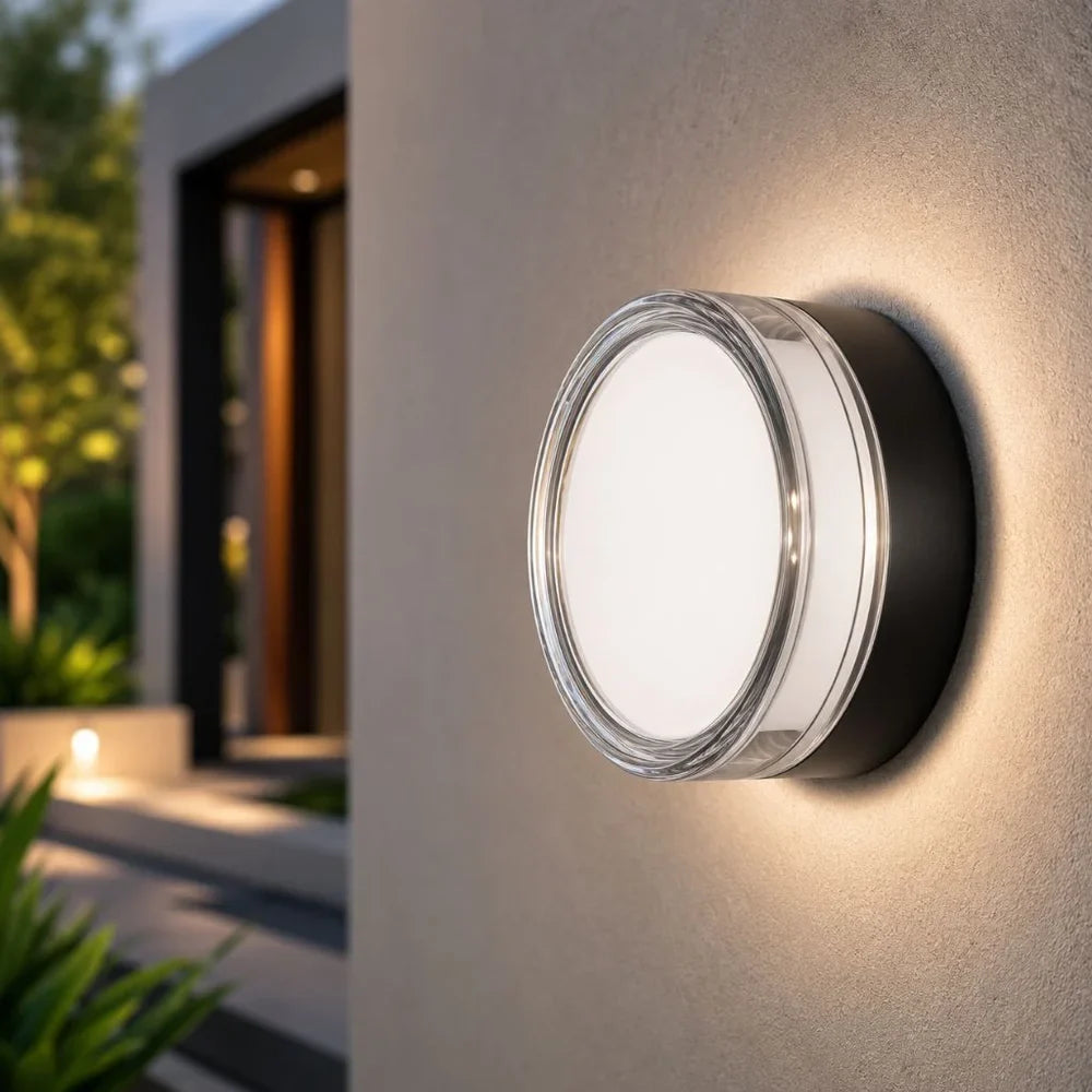 Round LED Wall Sconce IP65 CCT Switch Indoor Outdoor Lamp - Tegulane Global