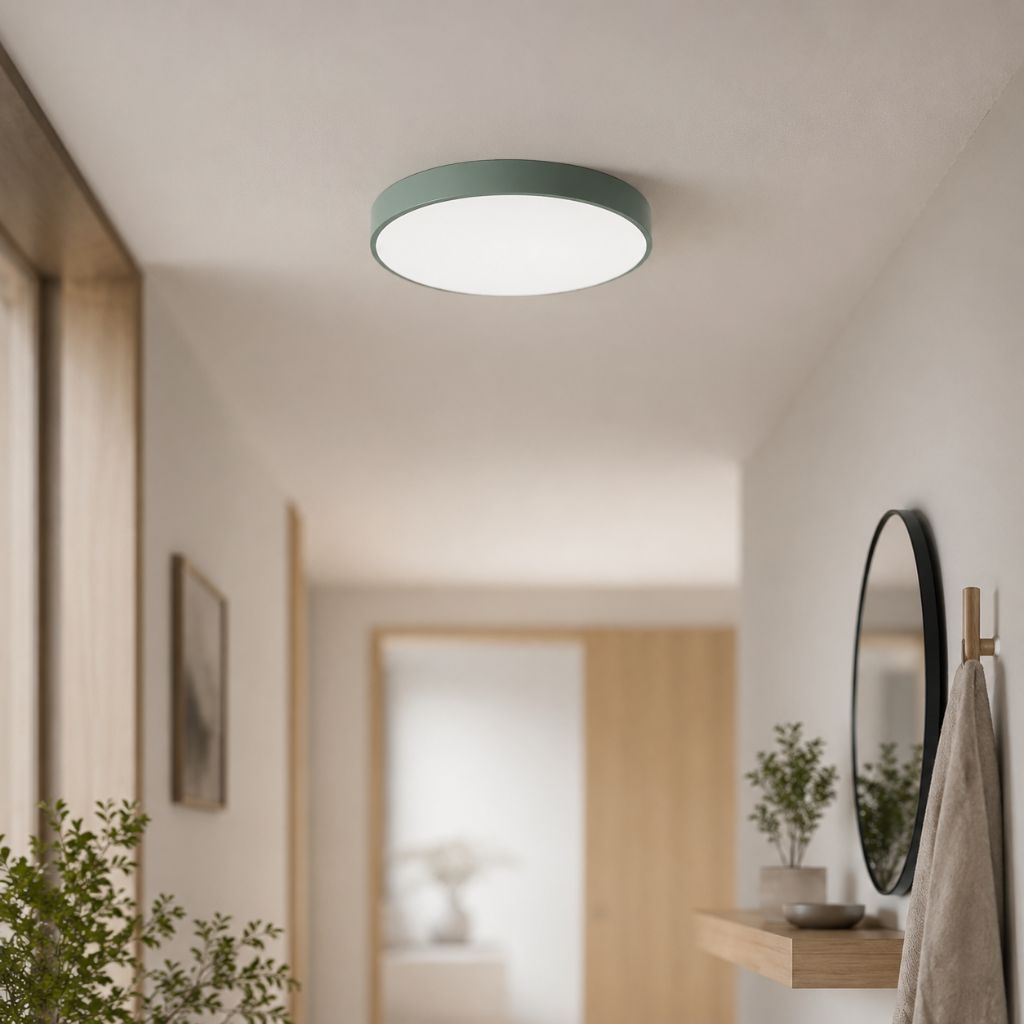 Round Slim Semi Flush Ceiling Light Fixture For Living Room - Tegulane Global