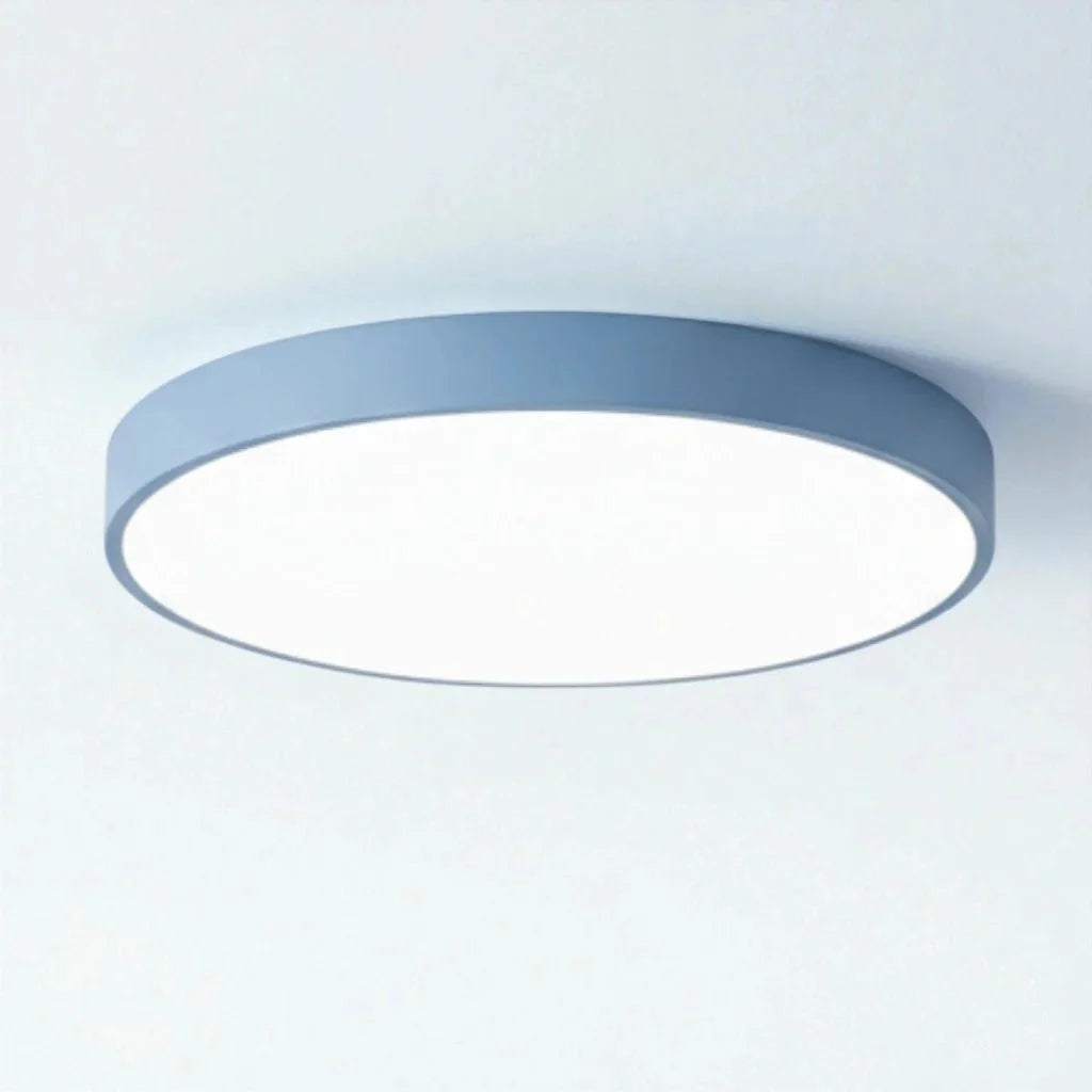 Round Slim Semi Flush Ceiling Light Fixture For Living Room - Tegulane Global