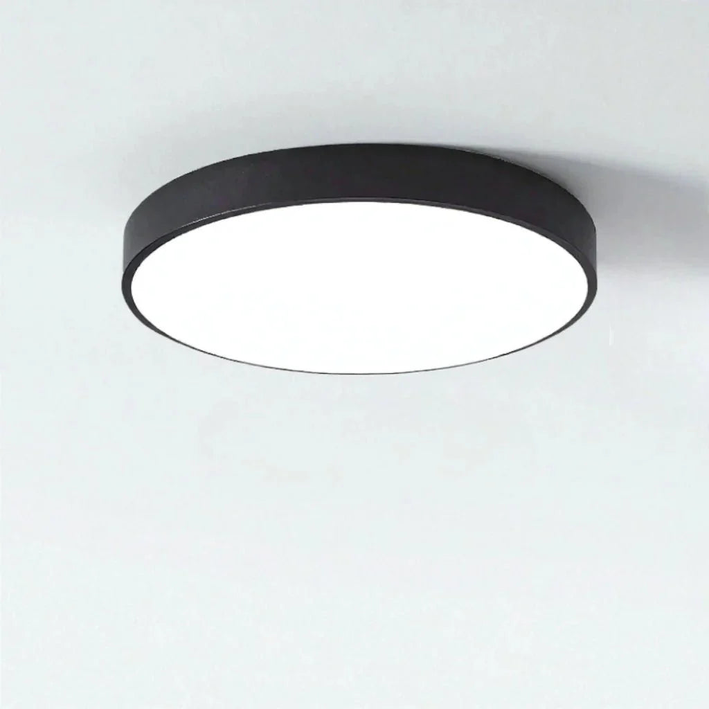 Round Slim Semi Flush Ceiling Light Fixture For Living Room - Tegulane Global
