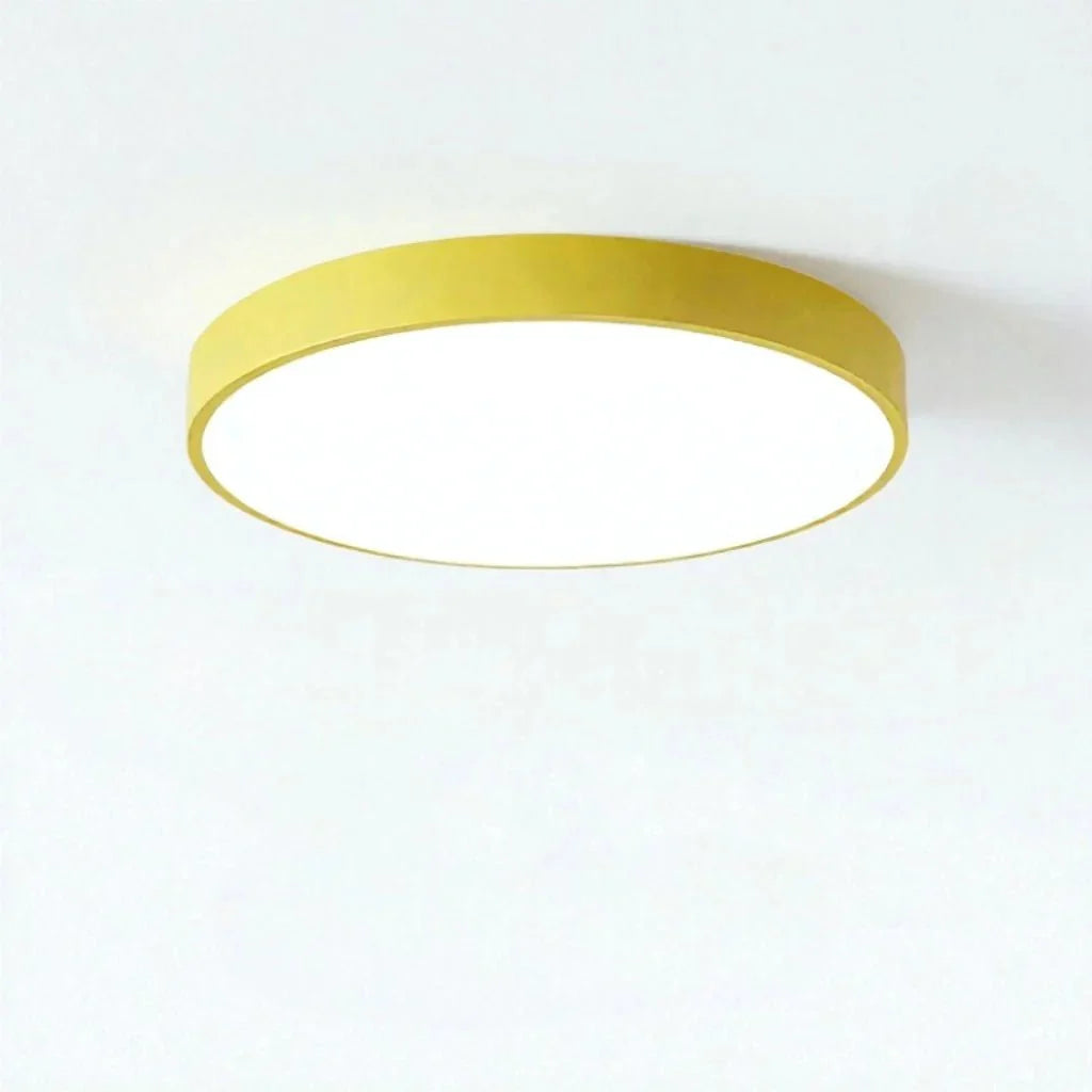 Round Slim Semi Flush Ceiling Light Fixture For Living Room - Tegulane Global