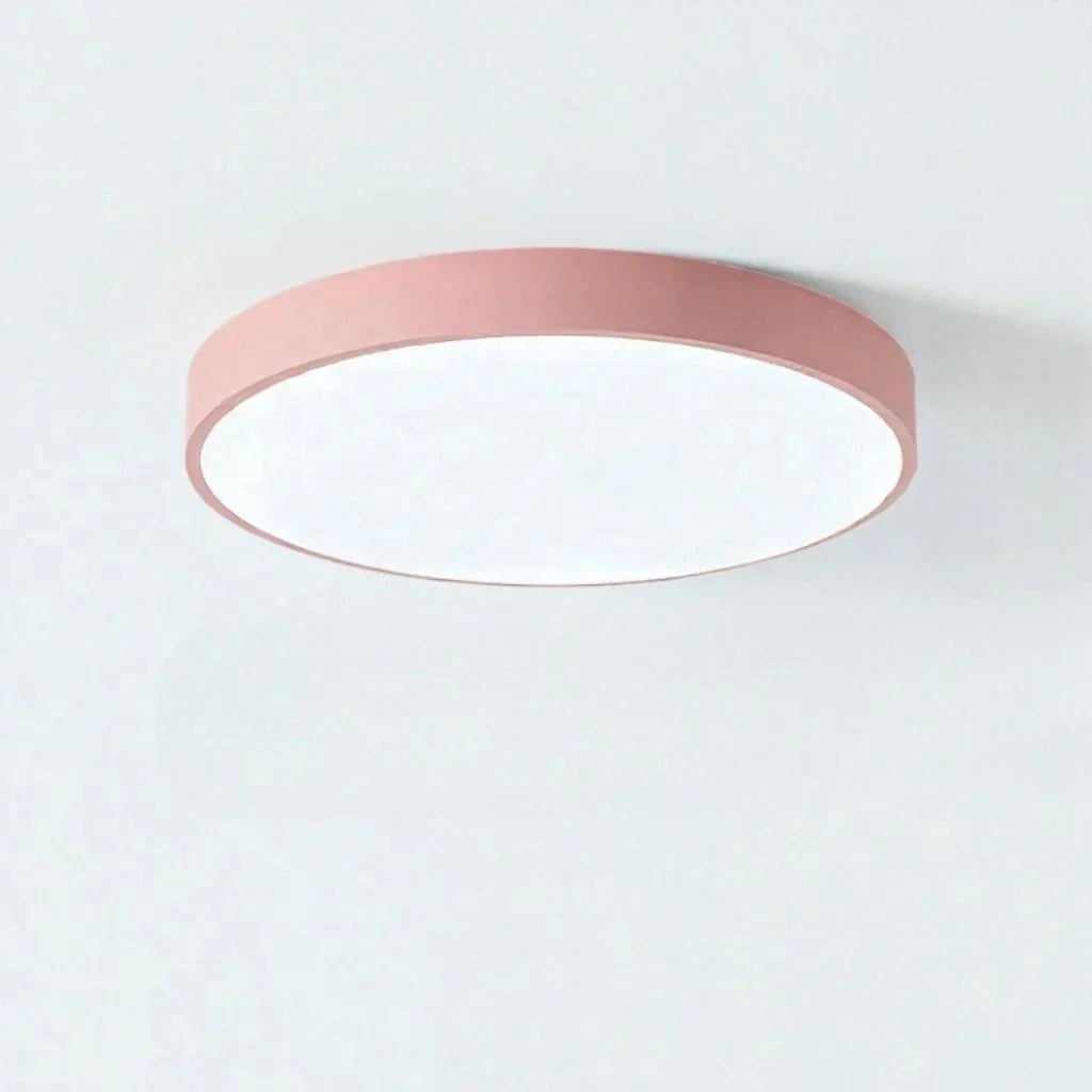 Round Slim Semi Flush Ceiling Light Fixture For Living Room - Tegulane Global