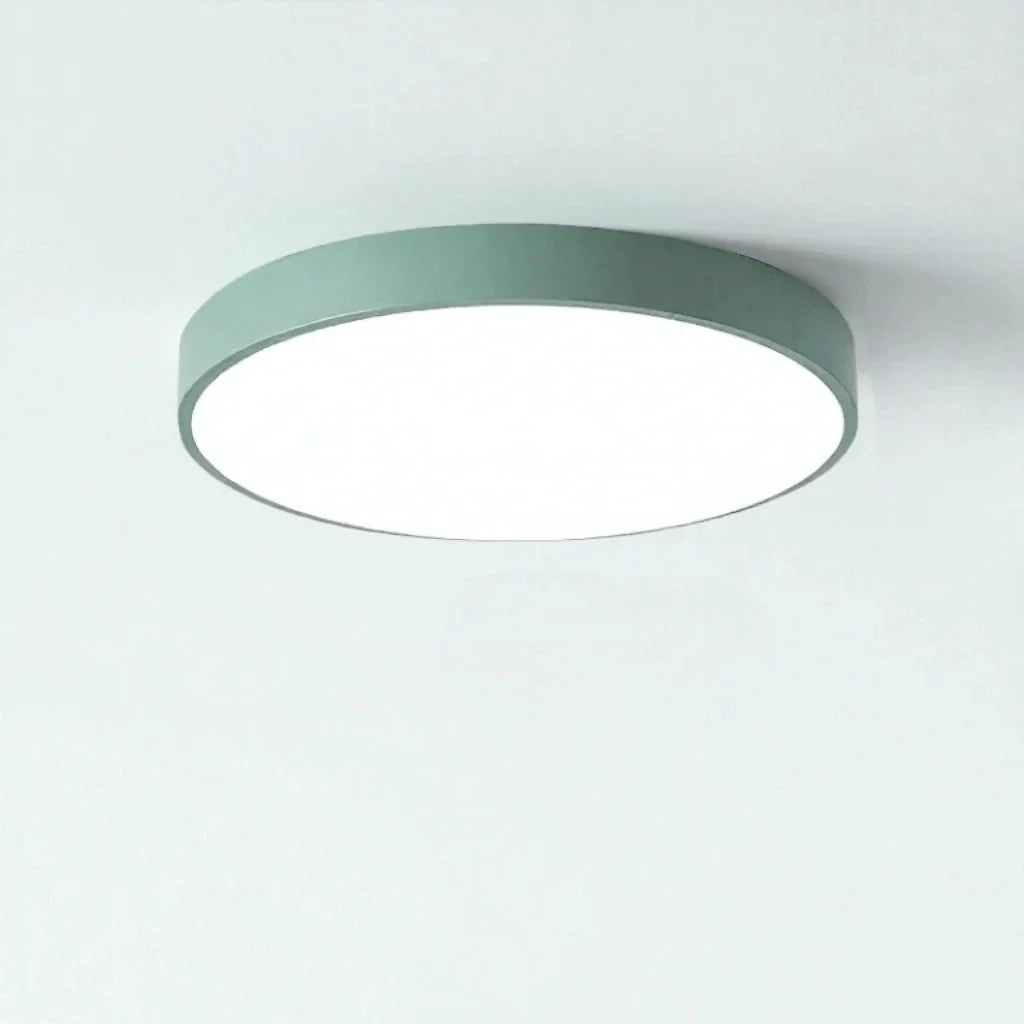 Round Slim Semi Flush Ceiling Light Fixture For Living Room - Tegulane Global